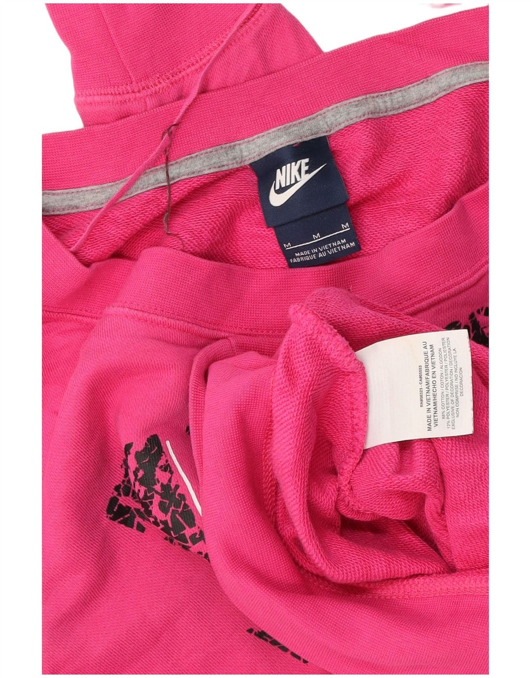 Nike Womens Graphic Sweatshirt Jumper UK 14 Medium Pink Cotton