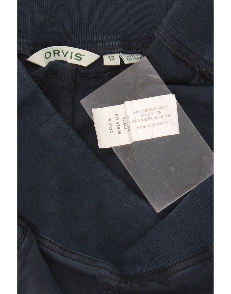 ORVIS Womens Wide Leg Cropped Trousers US 12 Large W32 L24 Navy Blue Vintage Orvis and Second-Hand Orvis from Messina Hembry 