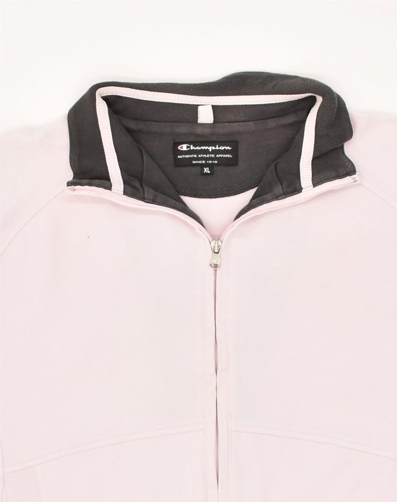 CHAMPION Womens Tracksuit Top Jacket UK 18 XL Pink Cotton | Vintage Champion | Thrift | Second-Hand Champion | Used Clothing | Messina Hembry 