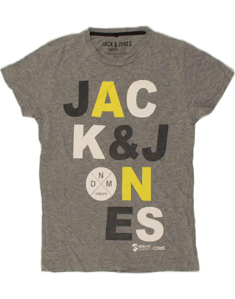 JACK & JONES Mens Graphic T-Shirt Top Small Grey Cotton | Vintage Jack & Jones | Thrift | Second-Hand Jack & Jones | Used Clothing | Messina Hembry 