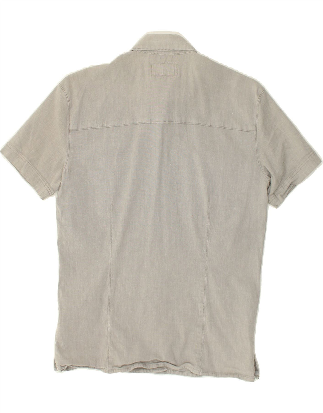 LEE Womens Premium Short Sleeve Shirt UK 14 Medium Grey Cotton | Vintage Lee | Thrift | Second-Hand Lee | Used Clothing | Messina Hembry 