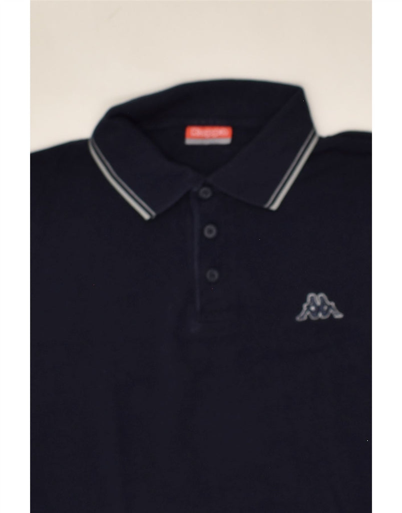 KAPPA Mens Polo Shirt Medium Navy Blue Cotton | Vintage Kappa | Thrift | Second-Hand Kappa | Used Clothing | Messina Hembry 