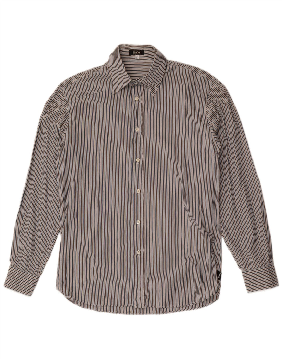 Gianfranco Ferre Mens Shirt Large Multicoloured Pinstripe