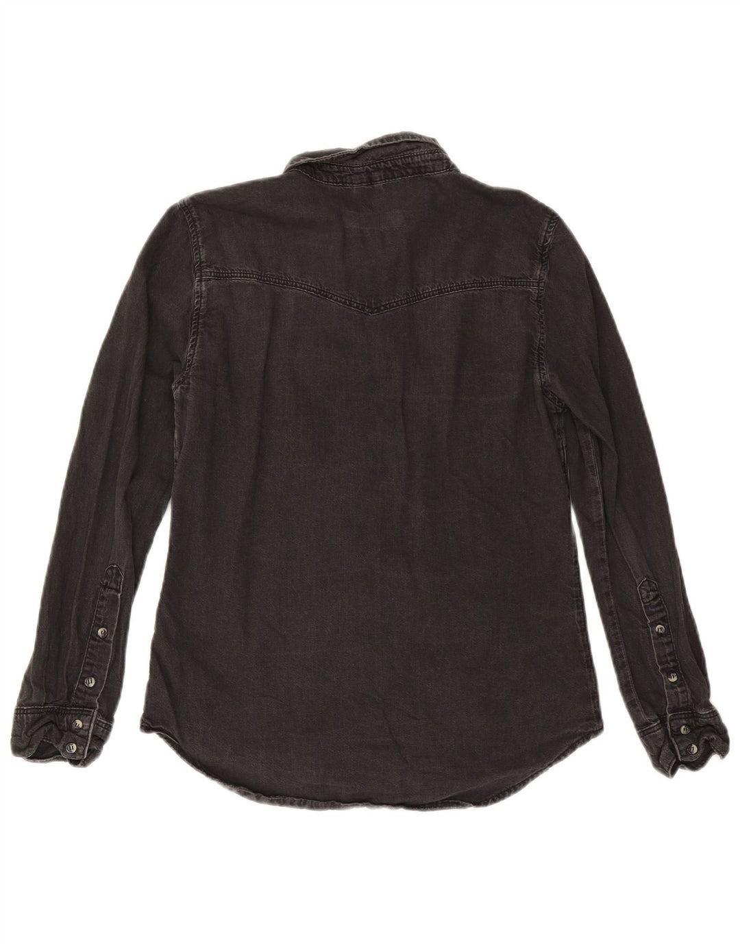 Topshop Womens Denim Shirt UK 12 Medium  Black Cotton