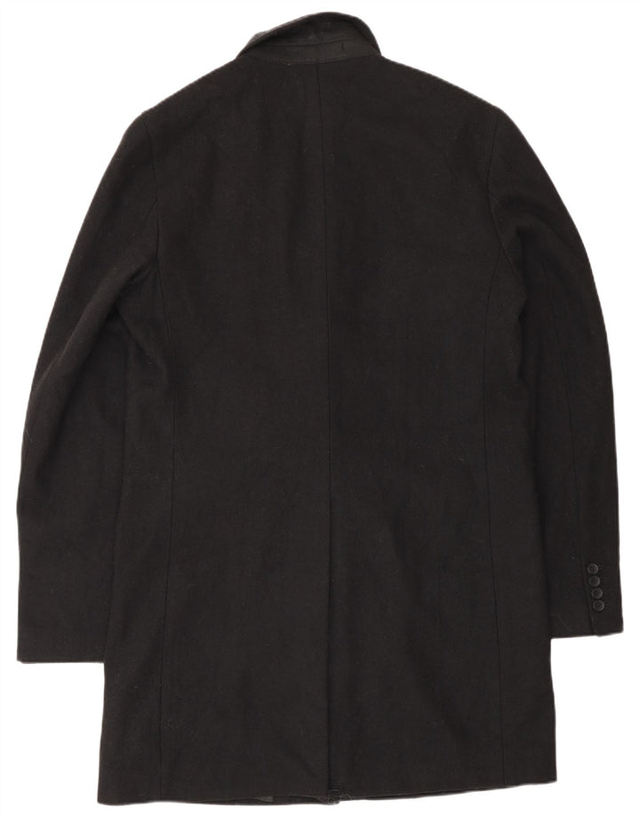 French Connection Mens Overcoat UK 38 Medium Black Wool