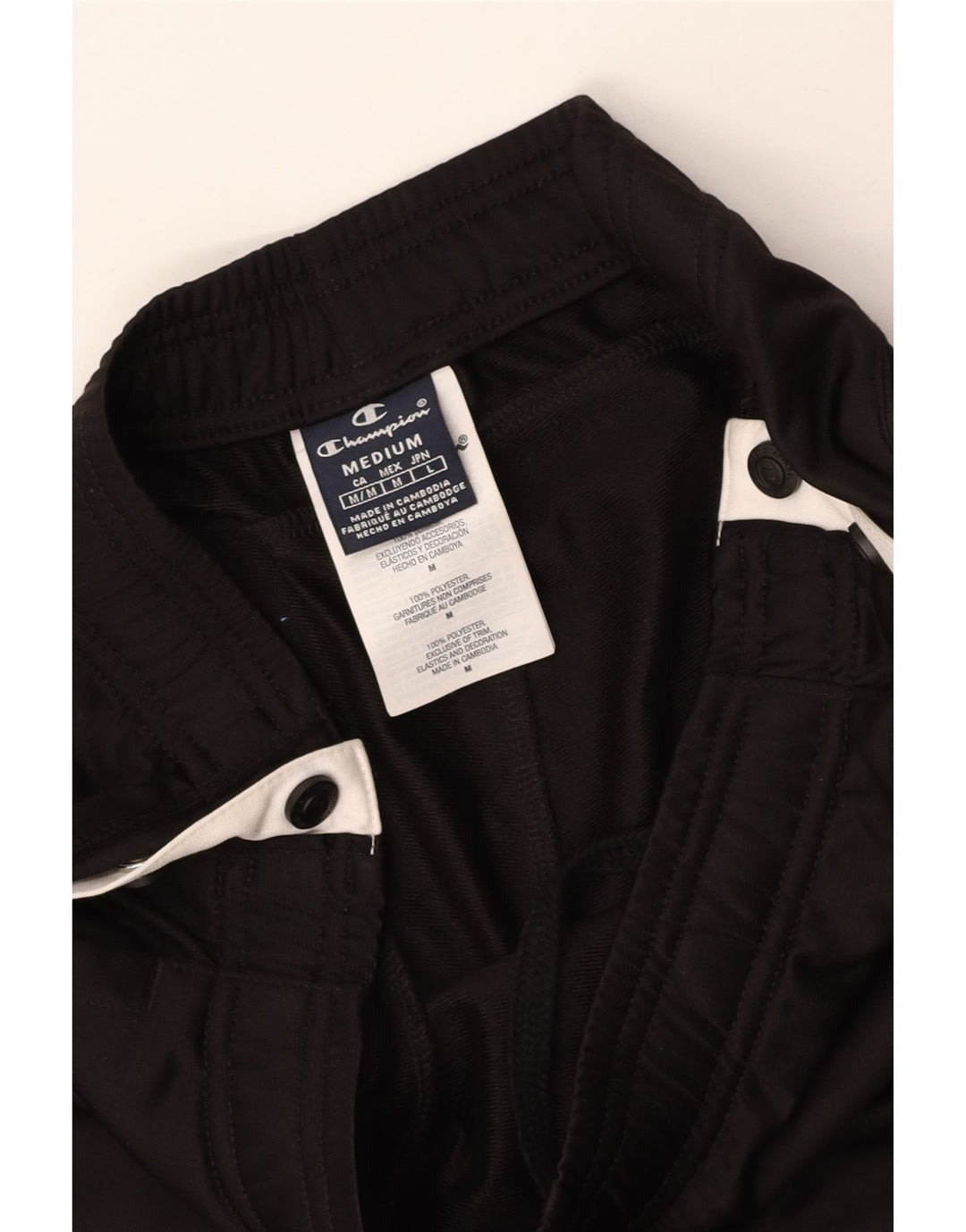 CHAMPION Womens Tracksuit Trousers UK 12 Medium Black Colourblock