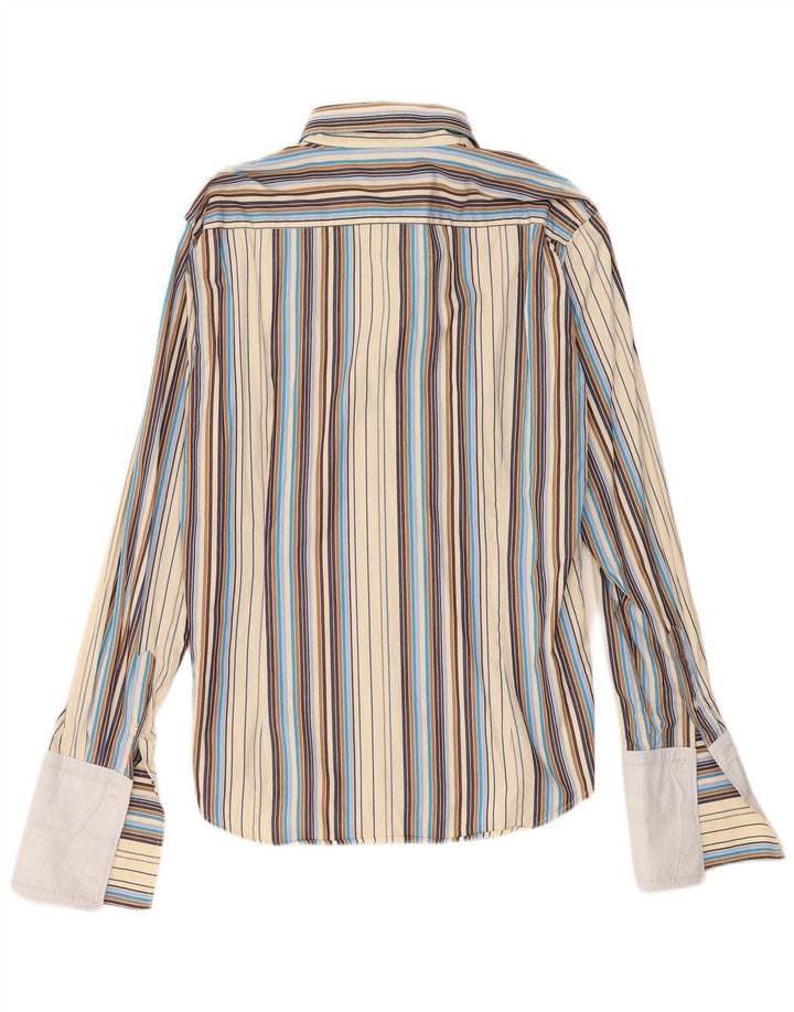 Ted Baker Mens Formal Shirt Size 4 Large Multicoloured Striped Cotton