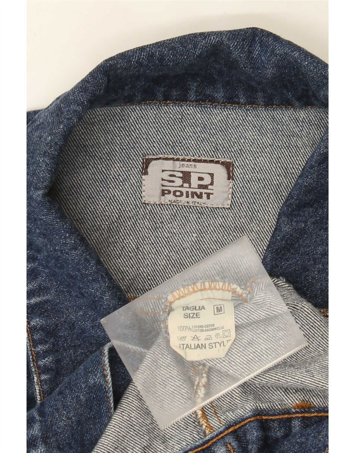 Vintage Womens Crop Denim Jacket UK 14 Medium Blue Cotton