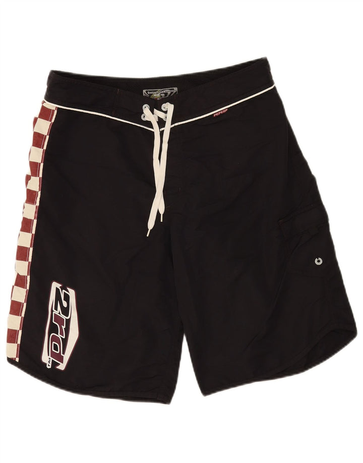 Reebok Mens Graphic Sport Shorts IT 48 Medium Black Geometric