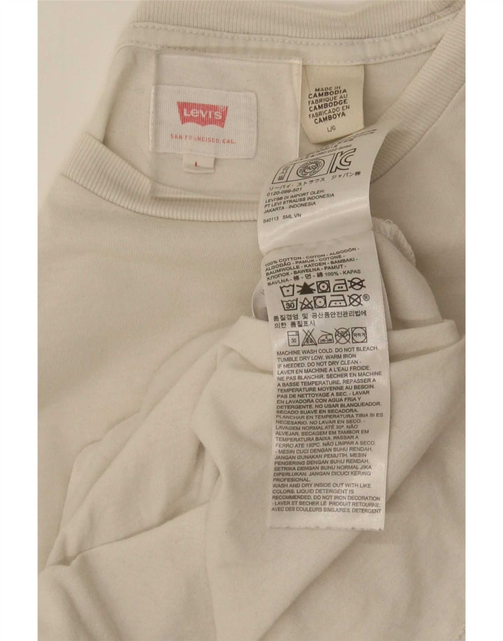Levi's Mens T-Shirt Top Large White Cotton