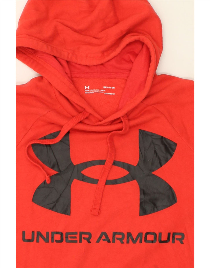 UNDER ARMOUR Mens Cold Gear Graphic Hoodie Jumper Small Red Cotton | Vintage Under Armour | Thrift | Second-Hand Under Armour | Used Clothing | Messina Hembry 