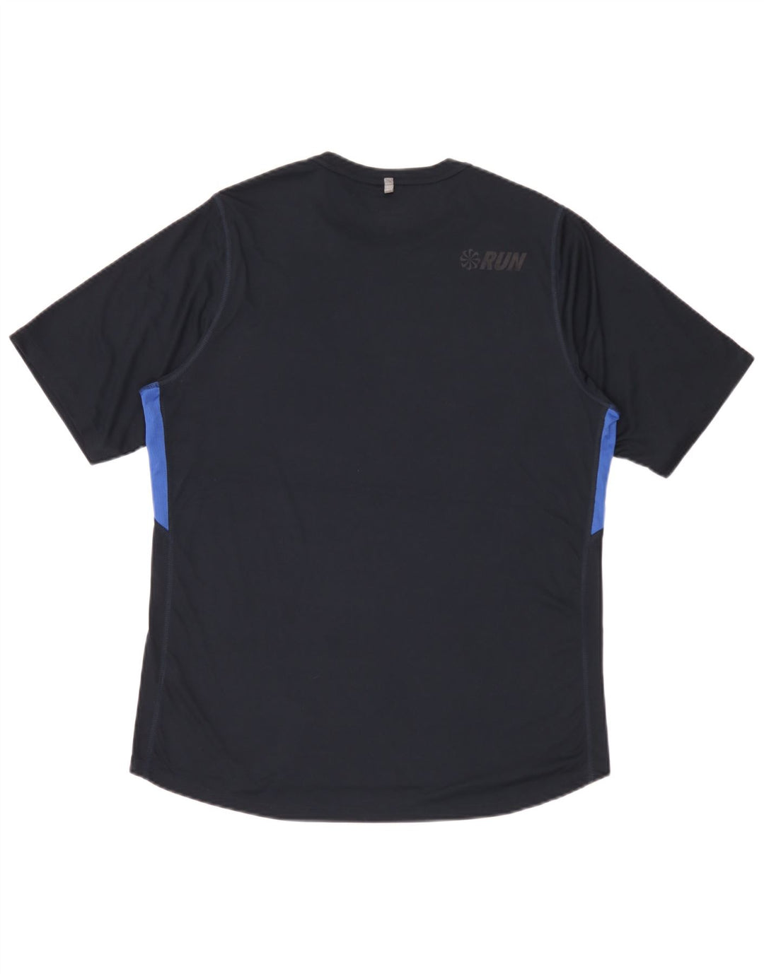 Nike Mens Dri Fit T-Shirt Top Large Navy Blue Colourblock