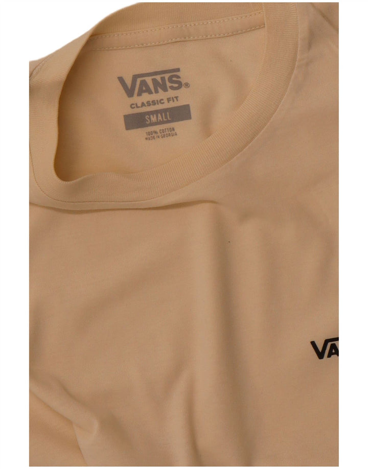 VANS Mens Classic Fit T-Shirt Top Small Beige Cotton
