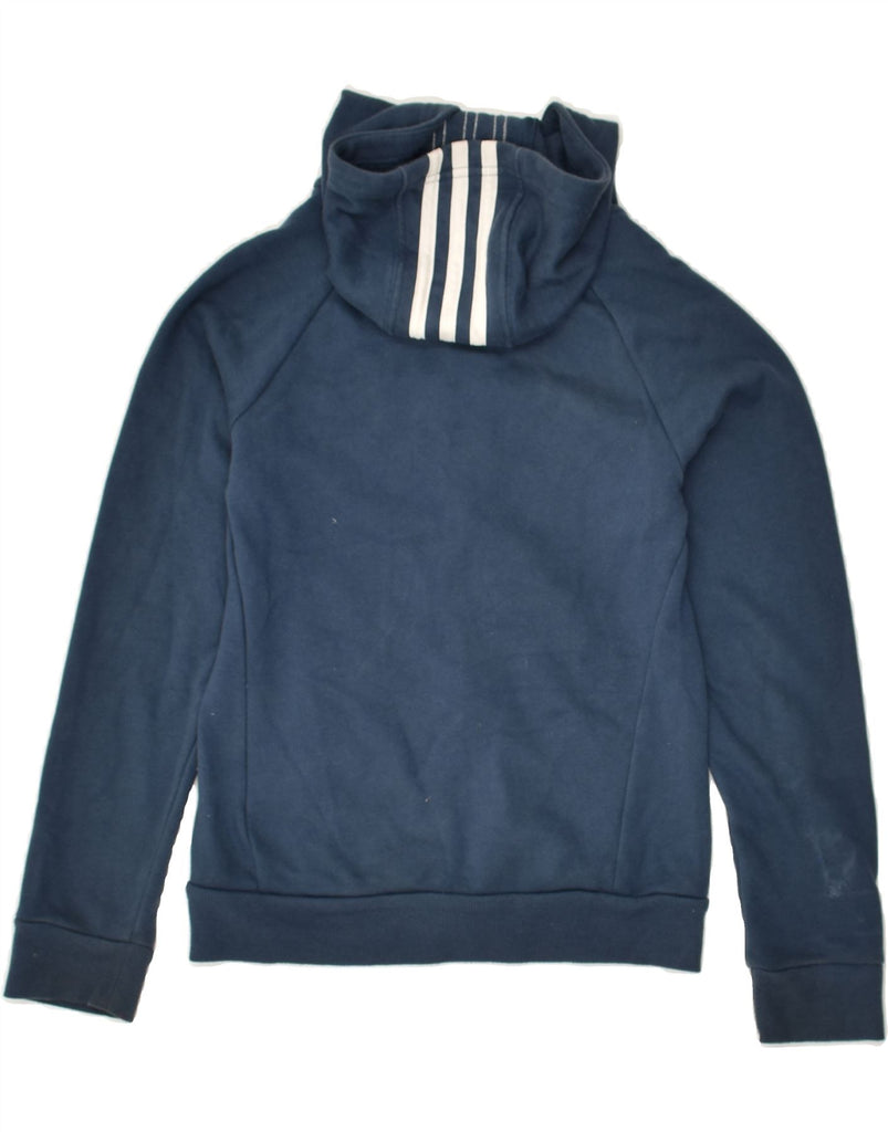 ADIDAS Boys Zip Hoodie Sweater 9-10 Years Navy Blue Cotton | Vintage Adidas | Thrift | Second-Hand Adidas | Used Clothing | Messina Hembry 