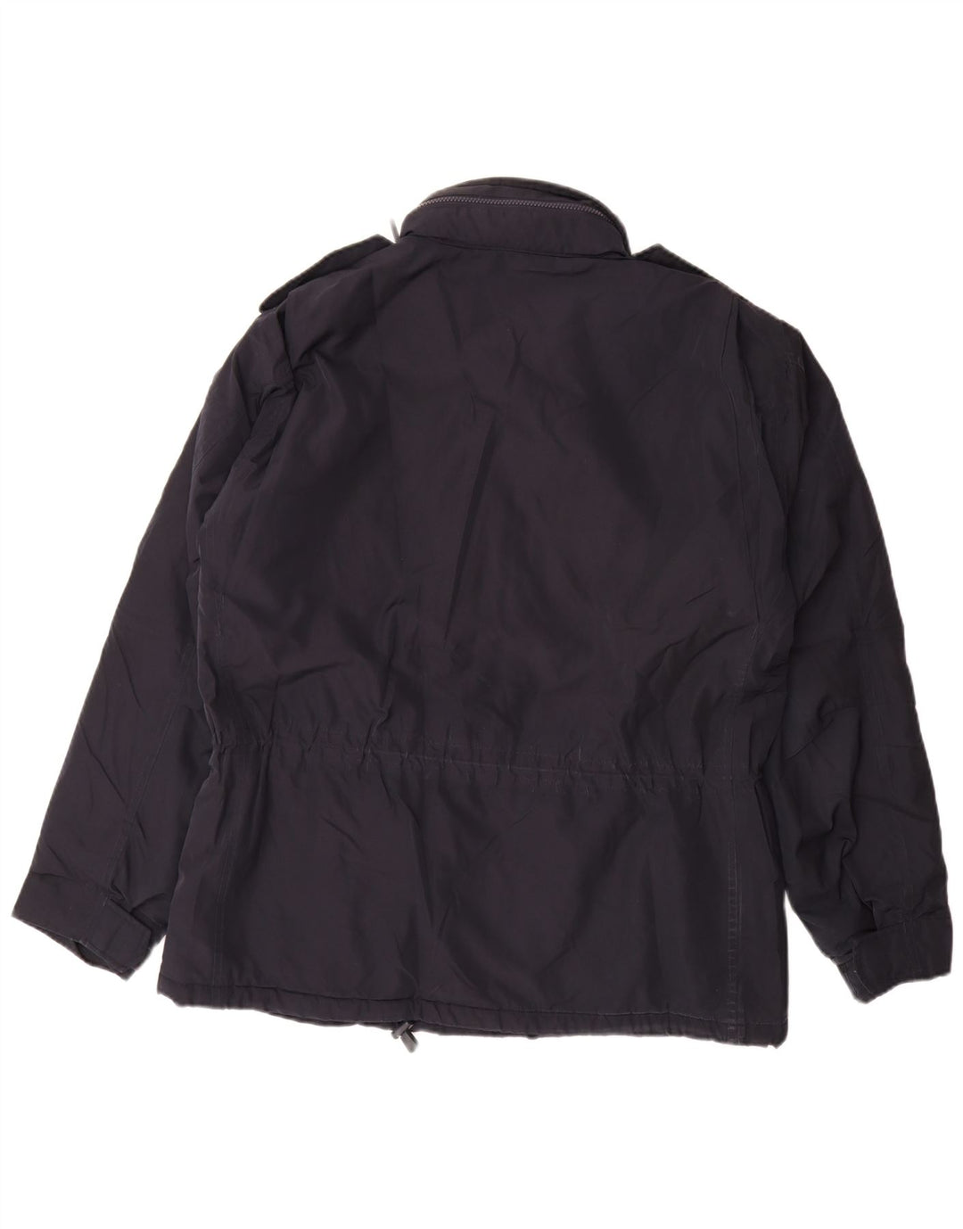 Alberto Aspesi Mens Hooded Military Jacket UK 40 Large Navy Blue Polyester