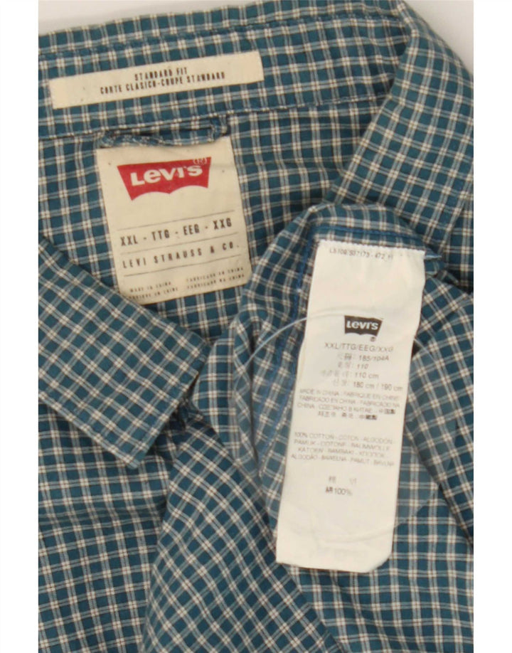 Levi's Mens Standard Fit Shirt 2XL Blue Check Cotton