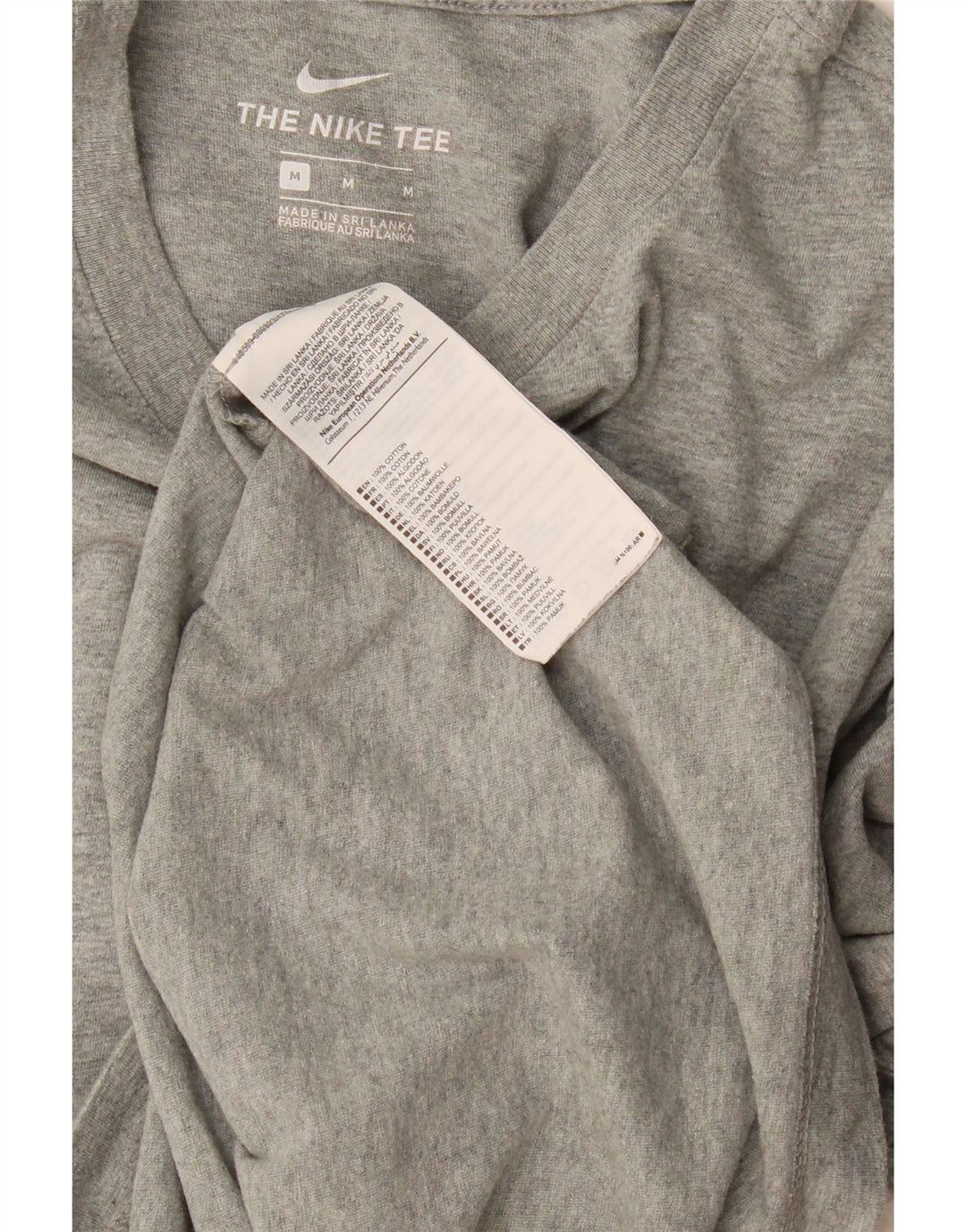 Nike Mens The Tee T-Shirt Top Medium Grey Cotton