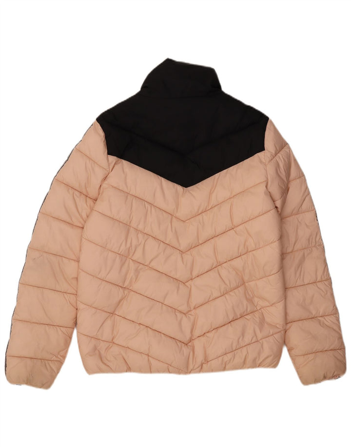 Champion Womens Padded Jacket UK 14 Medium Pink Colourblock Polyamide