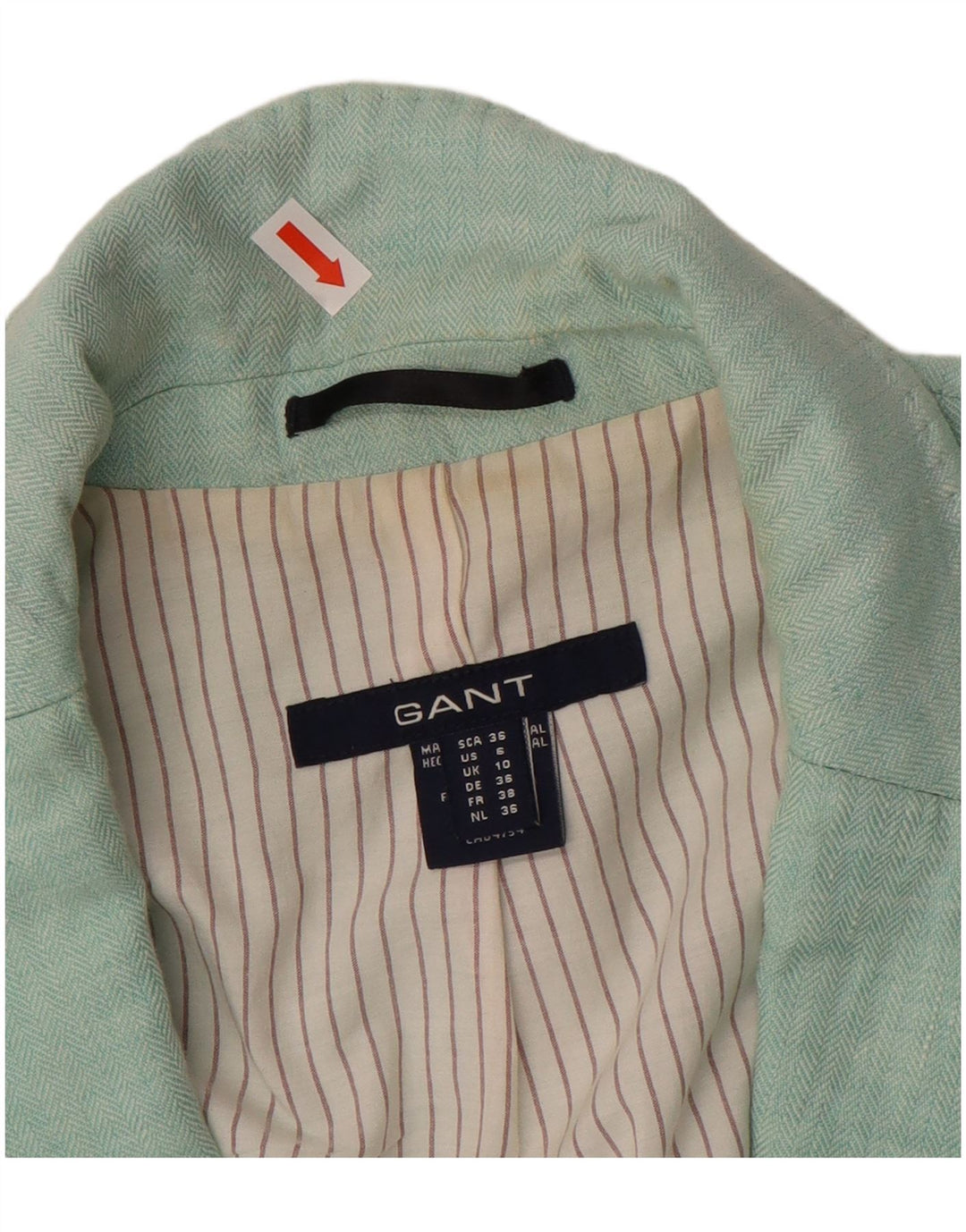 GANT Womens 2 Button Blazer Jacket UK 10 Small Turquoise Linen