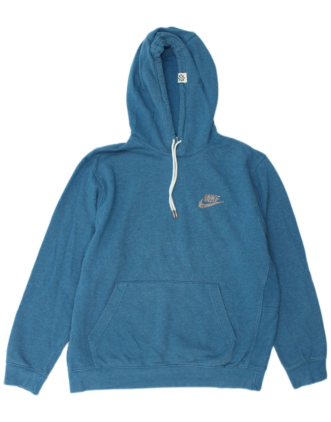 Nike Mens Hoodie Jumper Large Blue Cotton