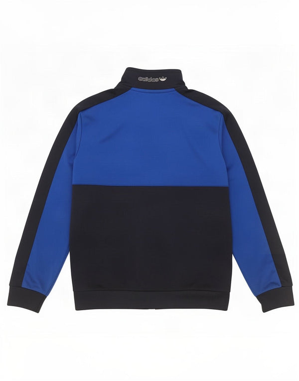 Adidas Boys Graphic Tracksuit Top Jacket 9-10 Years Blue Colourblock