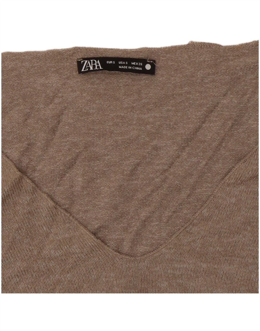 ZARA Womens V-Neck Jumper Sweater UK 10 Small Grey