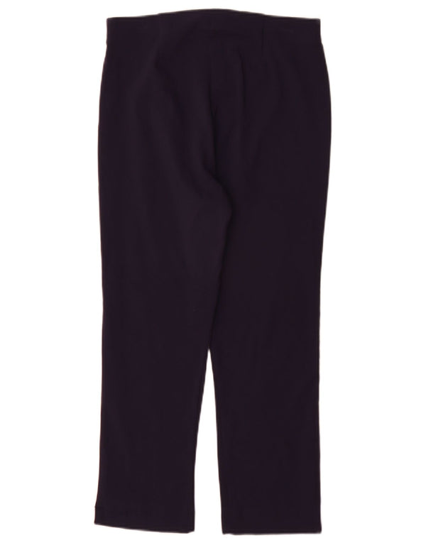 M&Co Womens Regular Cropped Trousers UK 10 Small W26 L25 Navy Blue Viscose