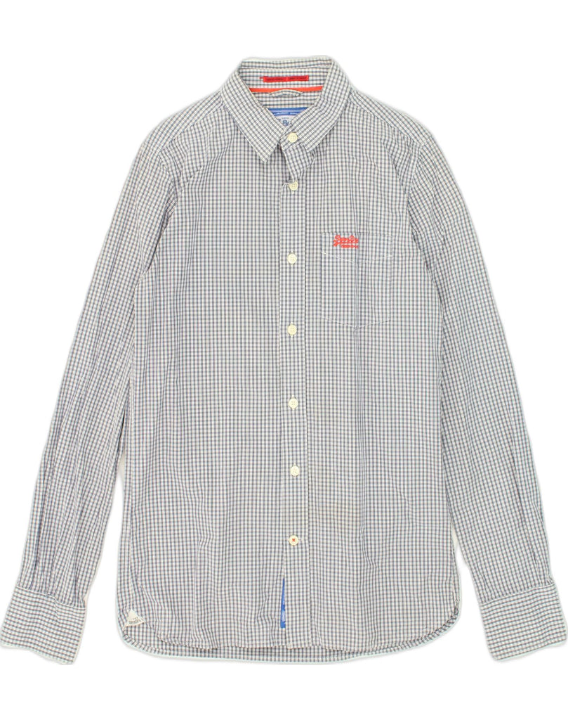 SUPERDRY Mens Shirt Medium Grey Check Cotton | Vintage Superdry | Thrift | Second-Hand Superdry | Used Clothing | Messina Hembry 