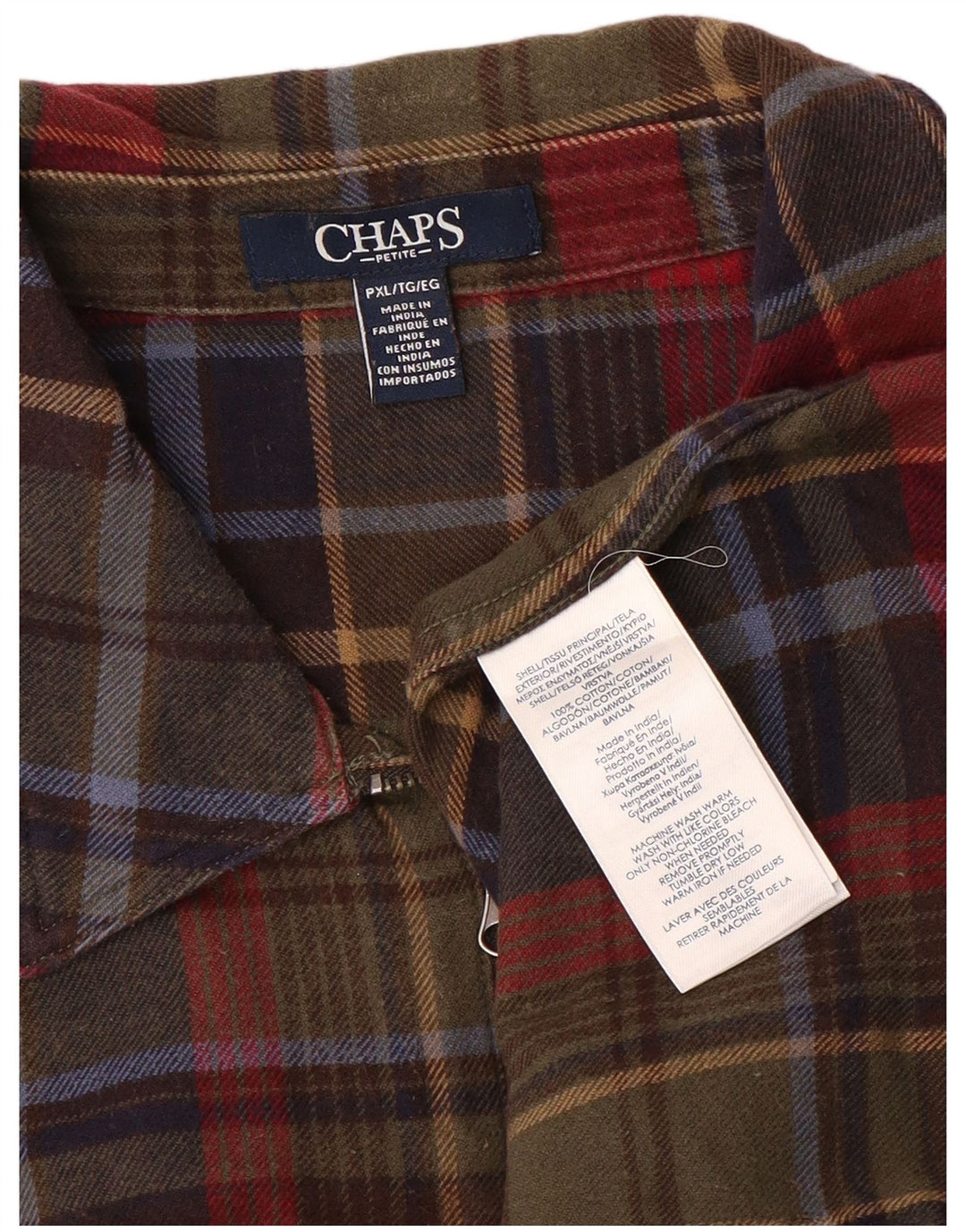 CHAPS Womens Flannel Shirt UK 18 XL Multicoloured Check Cotton