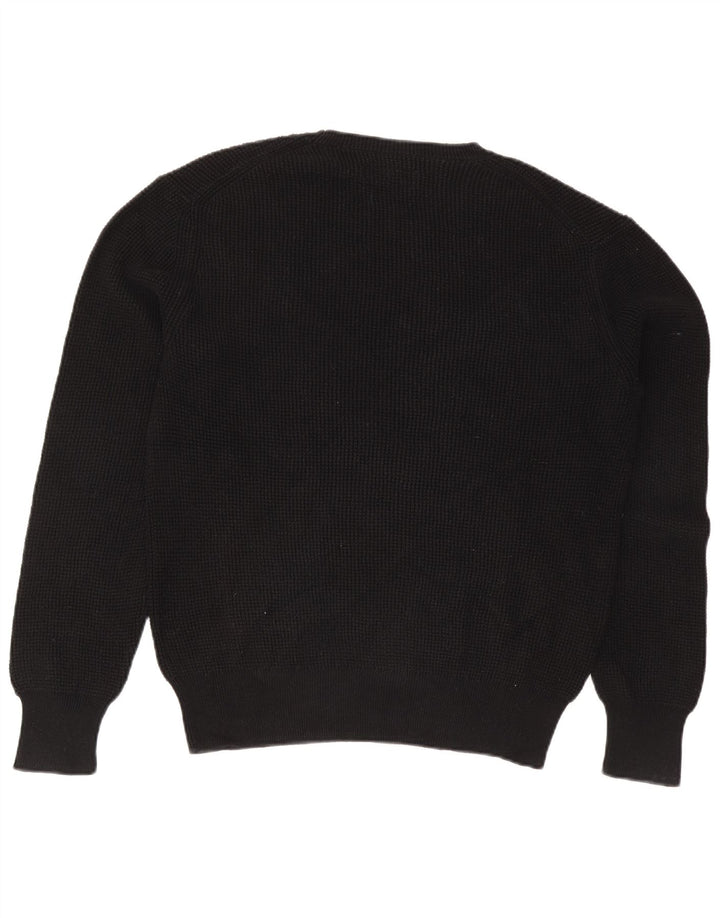All Saints Mens Crew Neck Jumper Sweater Large Black Cotton