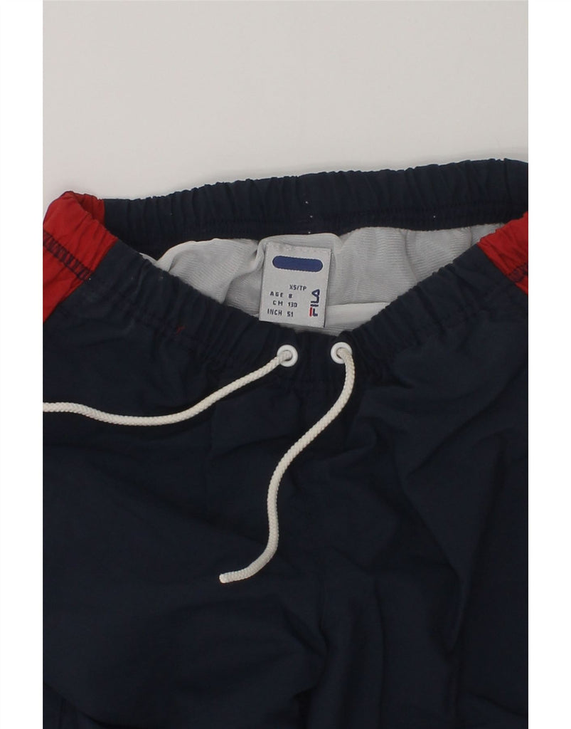 FILA Boys Graphic Sport Shorts 7-8 Years Navy Blue Polyamide | Vintage Fila | Thrift | Second-Hand Fila | Used Clothing | Messina Hembry 