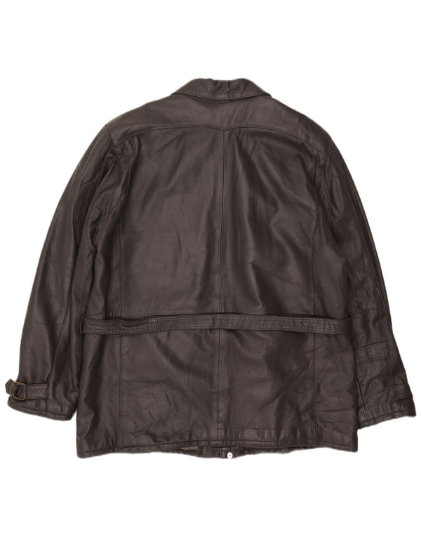 Michel Mens Leather Jacket IT 58 4XL Grey Leather