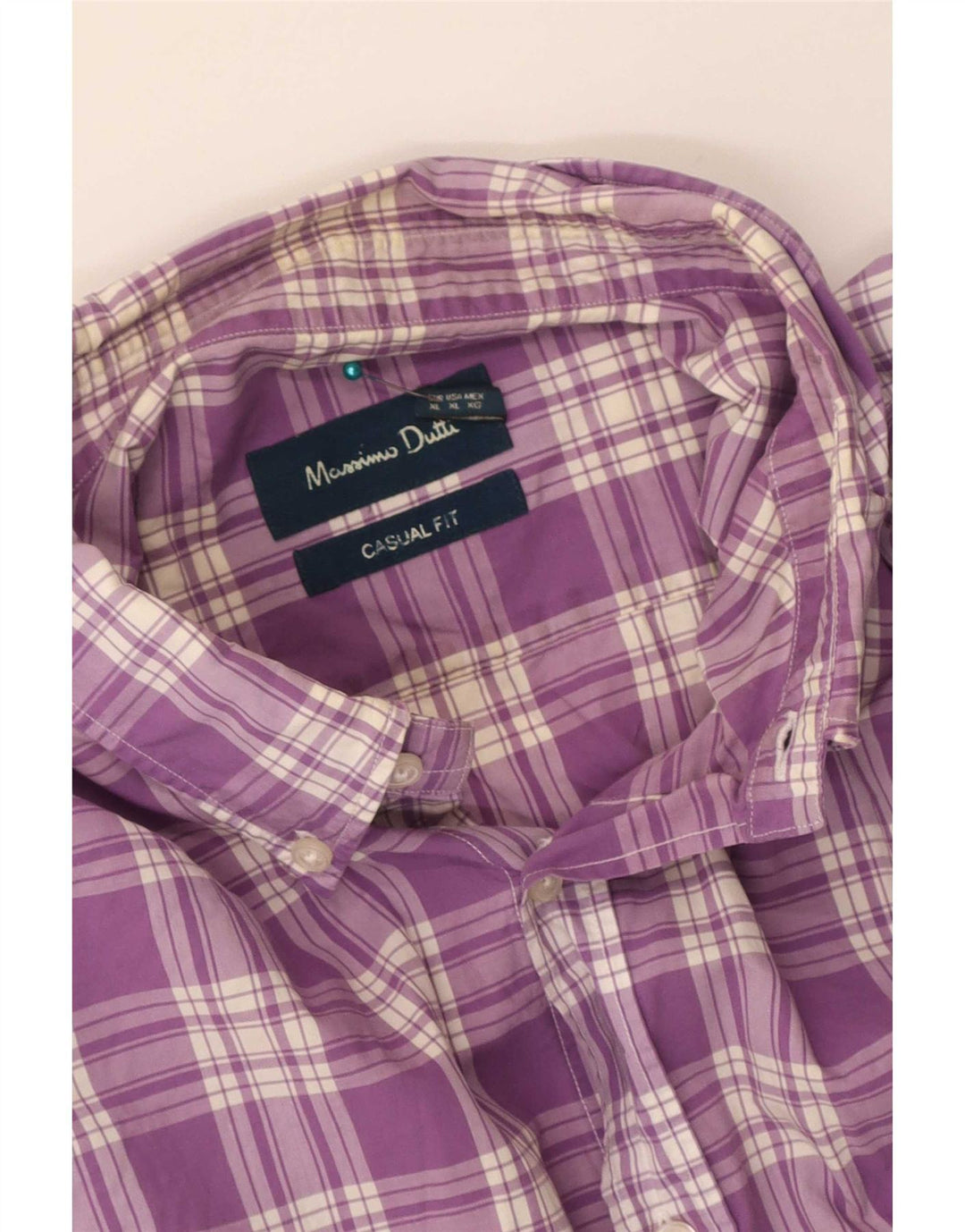 Massimo Dutti Mens Casual Fit Shirt XL Purple Check