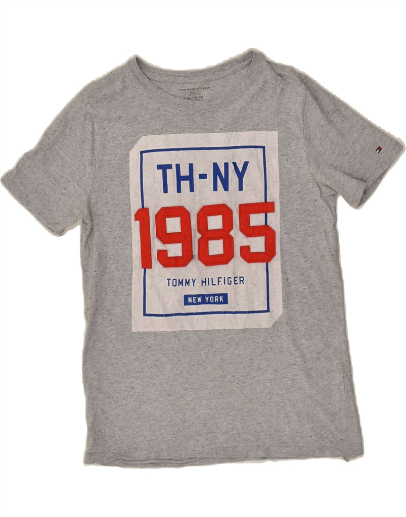 TOMMY HILFIGER Boys Graphic T-Shirt Top 15-16 Years XL  Grey Cotton | Vintage Tommy Hilfiger | Thrift | Second-Hand Tommy Hilfiger | Used Clothing | Messina Hembry 