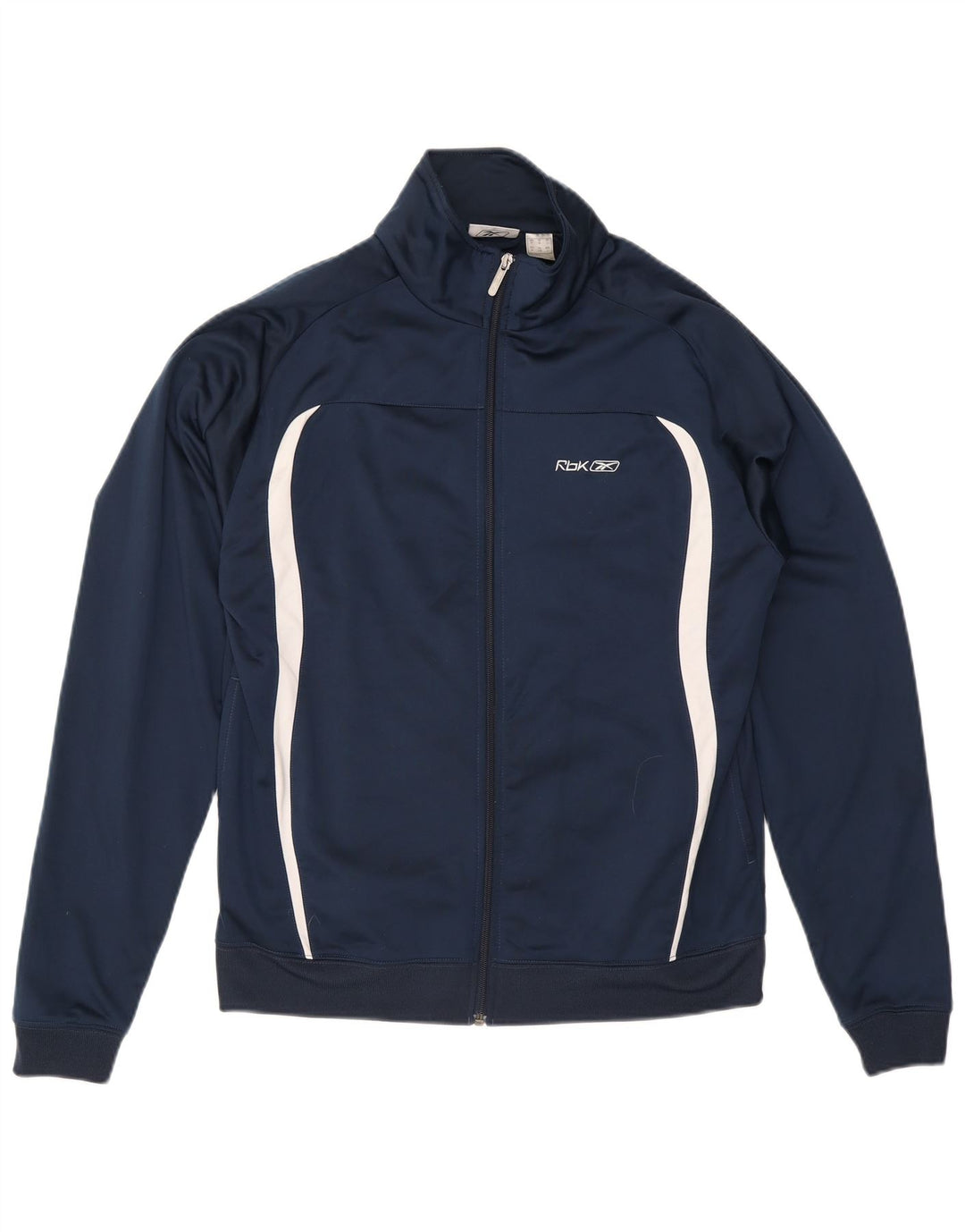 Reebok Mens Tracksuit Top Jacket Medium Navy Blue Colourblock Polyester