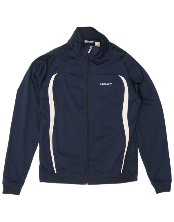 Reebok Mens Tracksuit Top Jacket Medium Navy Blue Colourblock Polyester