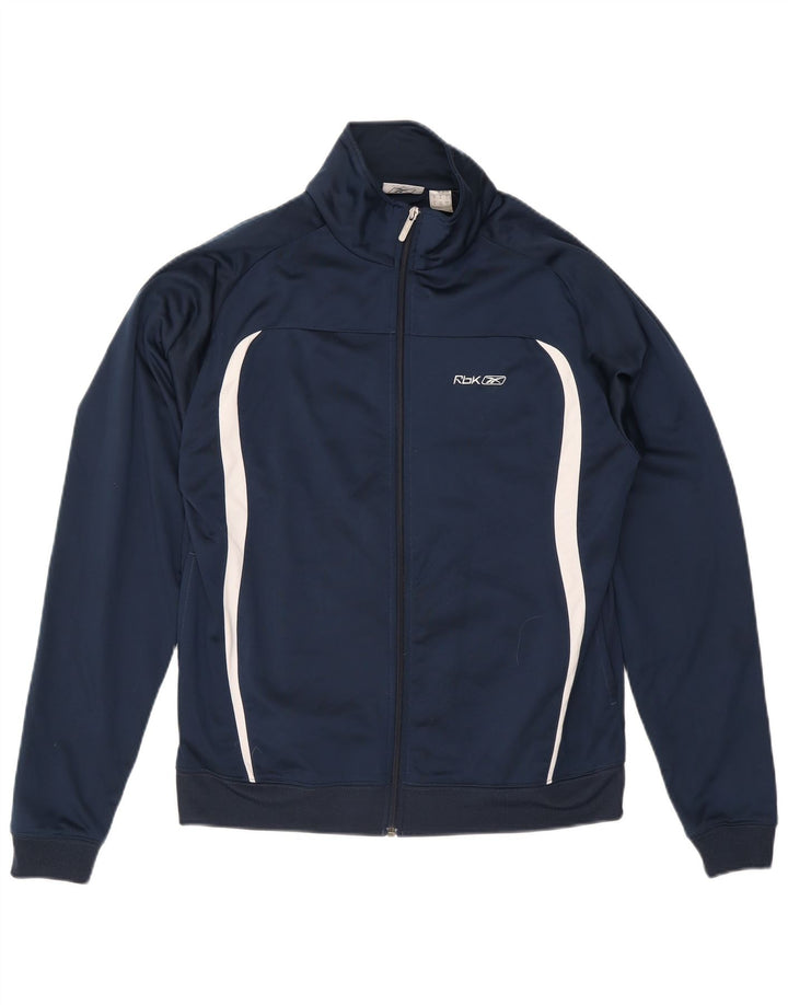 Reebok Mens Tracksuit Top Jacket Medium Navy Blue Colourblock Polyester