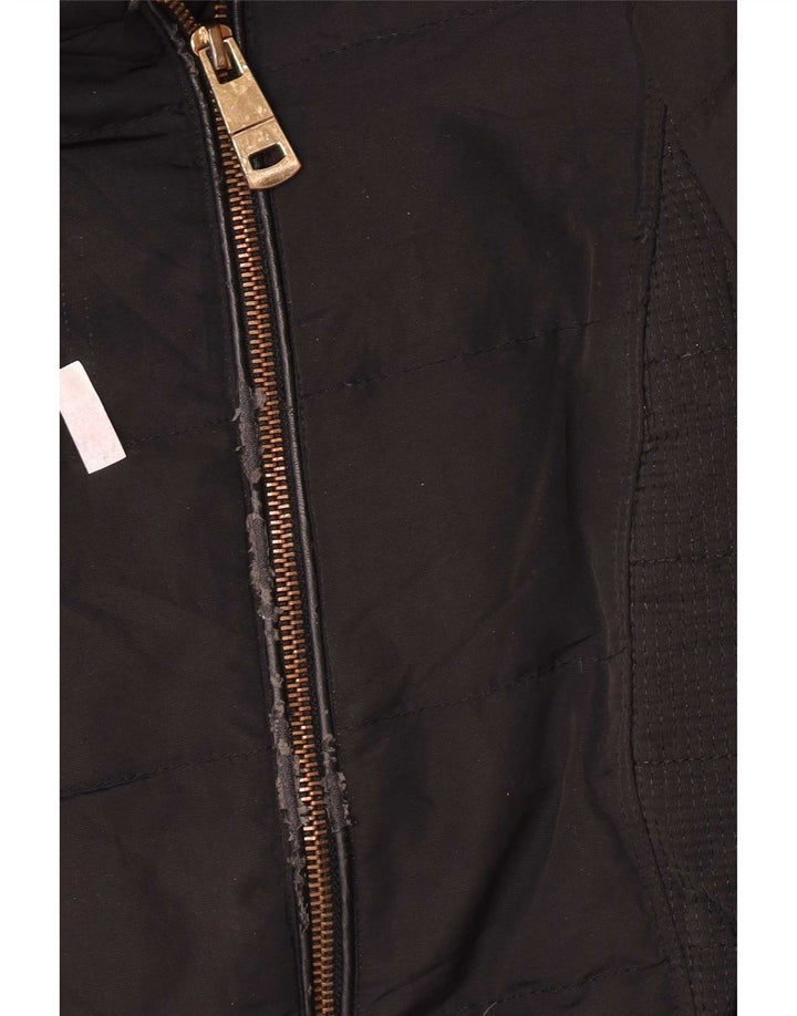 Zara Womens Padded Jacket UK 14 Medium Black Polyester