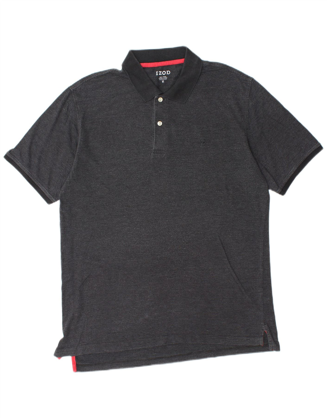 IZOD Mens Polo Shirt Medium Black Cotton
