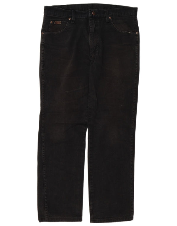 Wrangler Mens Texas Straight Jeans W34 L27 Black Cotton