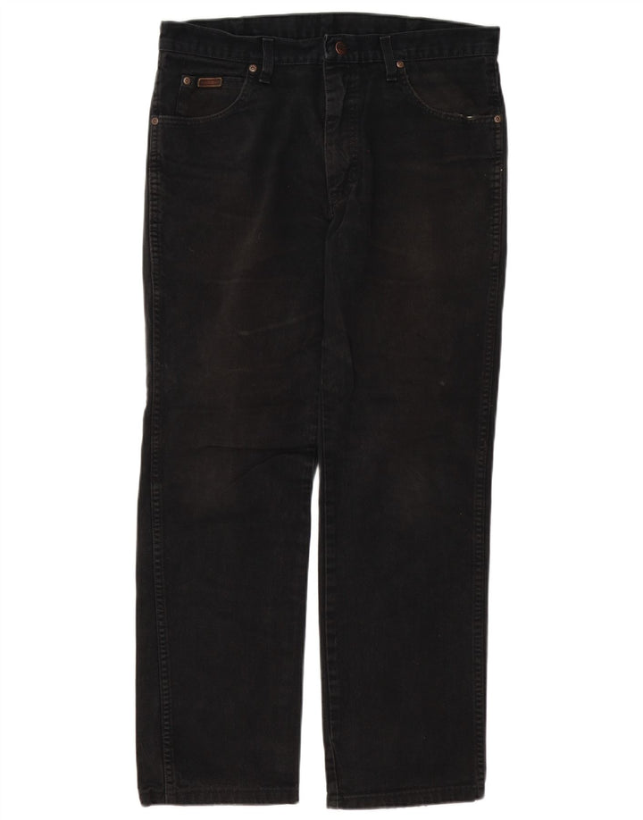 Wrangler Mens Texas Straight Jeans W34 L27 Black Cotton