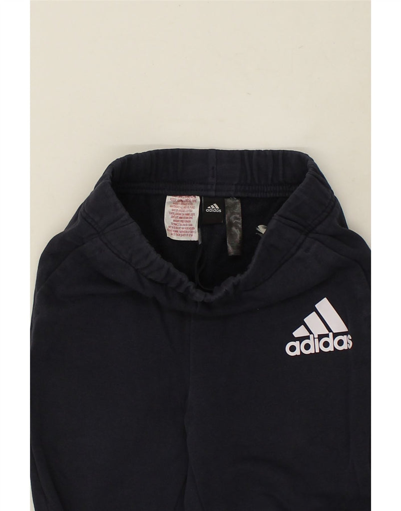 ADIDAS Boys Graphic Tracksuit Trousers Joggers 9-10 Years Navy Blue Cotton | Vintage Adidas | Thrift | Second-Hand Adidas | Used Clothing | Messina Hembry 