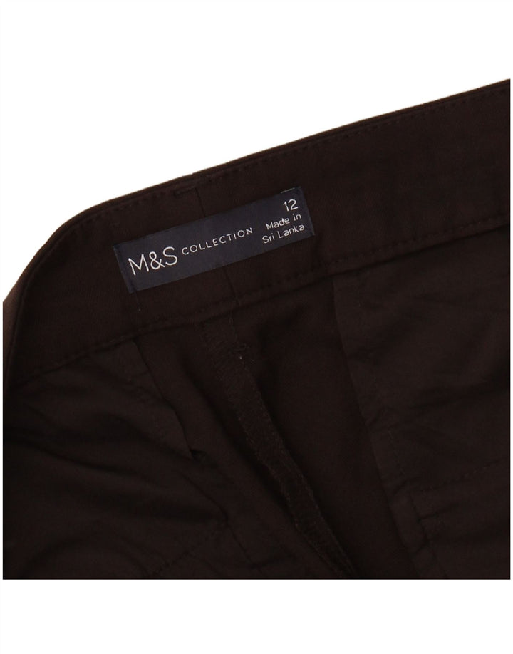 MARKS & SPENCER Womens Slim Chino Trousers UK 12 Medium W32 L27 Brown