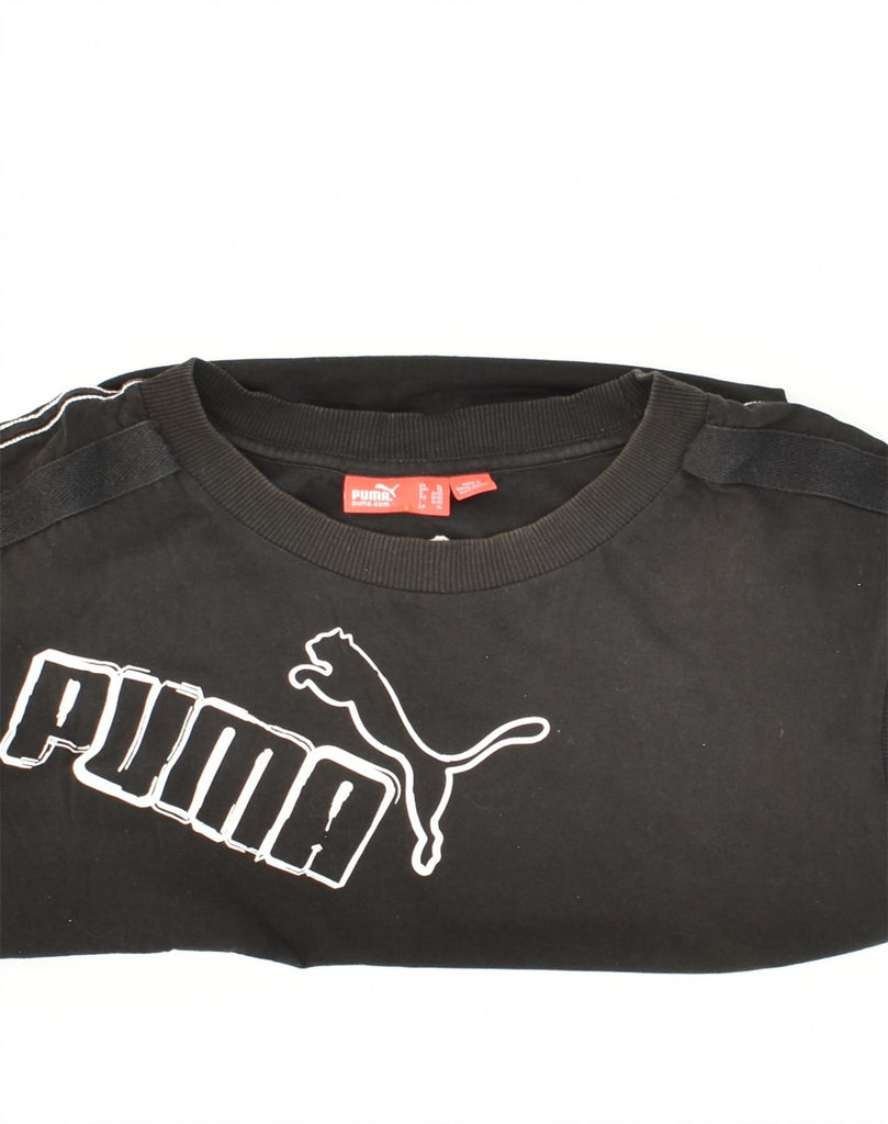 PUMA Womens Graphic Vest Top UK 18 XL Black Cotton | Vintage Puma | Thrift | Second-Hand Puma | Used Clothing | Messina Hembry 