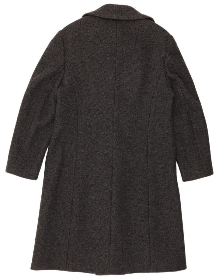 Vintage Womens Double Breasted Coat IT 46 Large Grey Lambswool