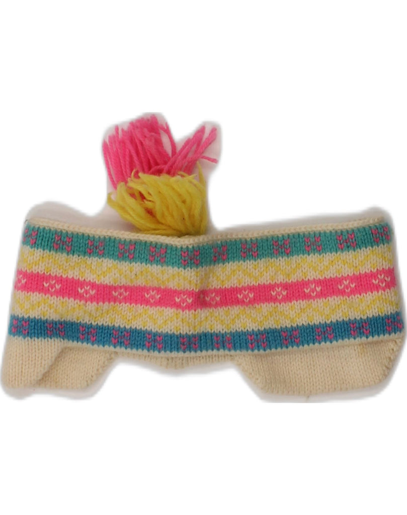 VINTAGE Womens Vintage Knit Headband Hat One Size Off White Fair Isle Wool | Vintage Vintage | Thrift | Second-Hand Vintage | Used Clothing | Messina Hembry 