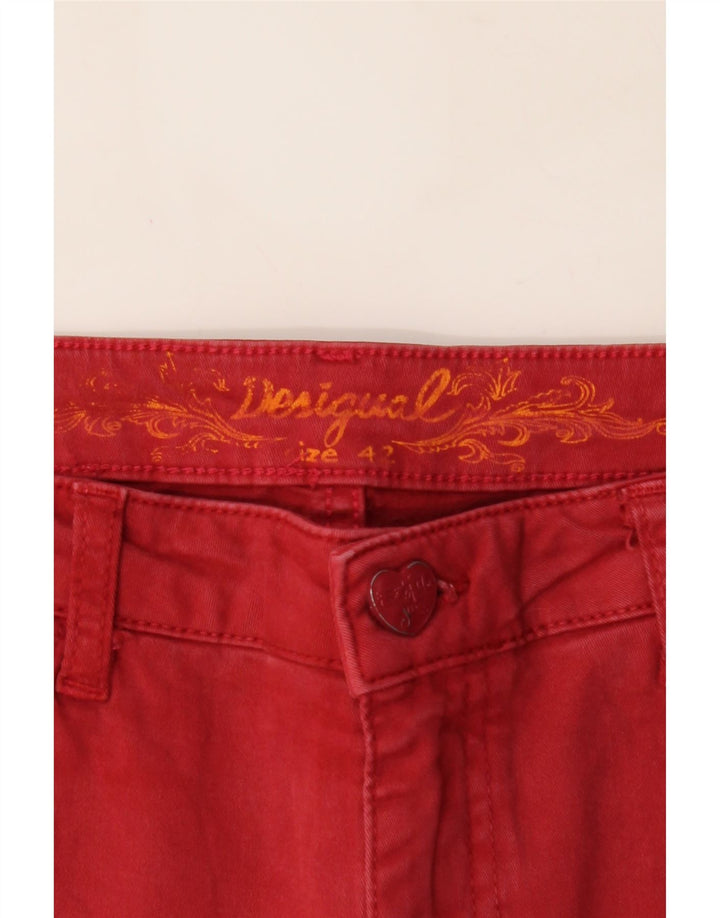 DESIGUAL Womens Slim Jeans EU 42 Large W29 L30 Red Cotton Vintage Desigual and Second-Hand Desigual from Messina Hembry 