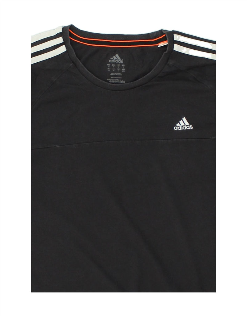 ADIDAS Mens T-Shirt Top Medium Black Cotton | Vintage Adidas | Thrift | Second-Hand Adidas | Used Clothing | Messina Hembry 