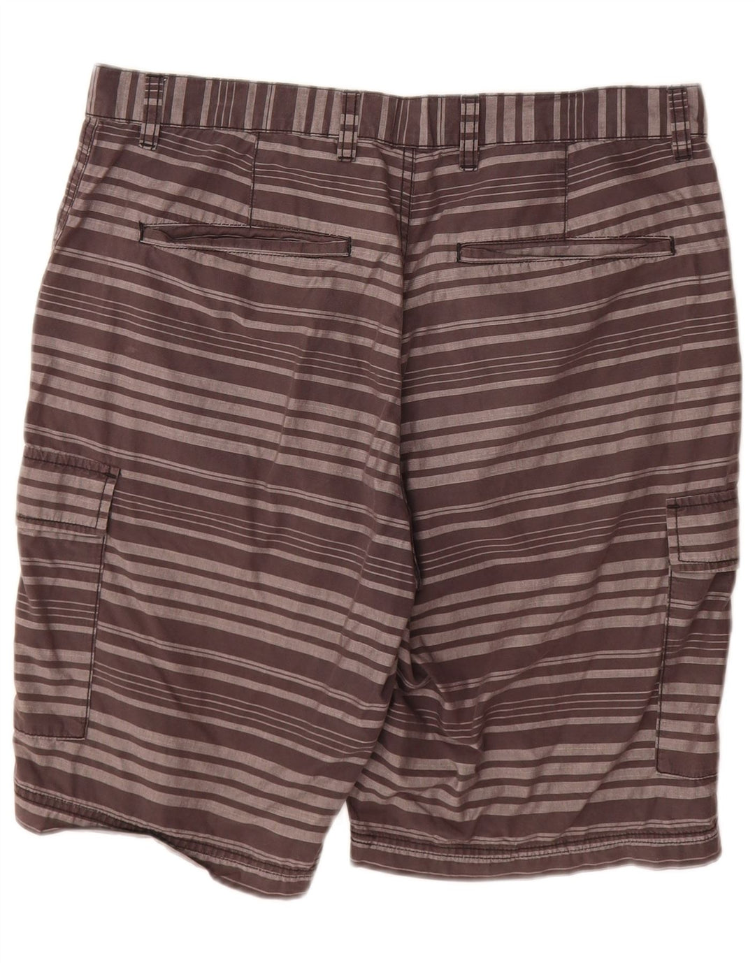 Dkny Mens Cargo Shorts W33 Medium Grey Striped Cotton