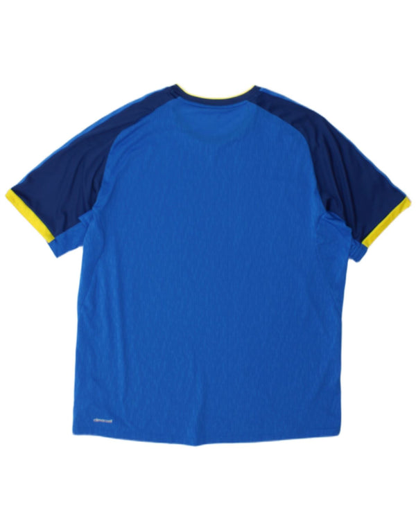 Adidas Mens Climacool T-Shirt Top XL Blue Colourblock Polyester